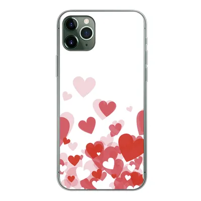 Produktbild von MuchoWow® Handyhülle Schutzhülle Hülle für iPhone 11 Pro Max Eine Illustration eines Regens der Herzen Silikon Softcase Handy Hülle - Schutz