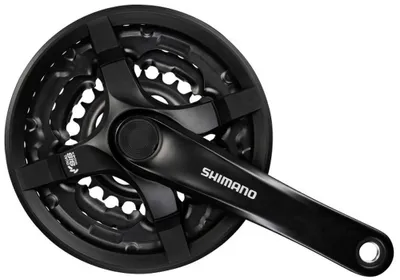 Productafbeelding van Shimano Tourney FC-TY501 crankstel met 6/7/8 versnellingen, cranklengte 170 mm, tandwielcombinatie 48 x 38 x 28T - zwart