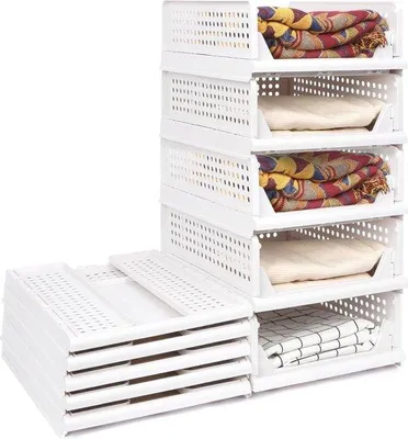 Produktbild von Famanu Kleiderschrank-Organizer 5-teilig - stapelbar, weiß