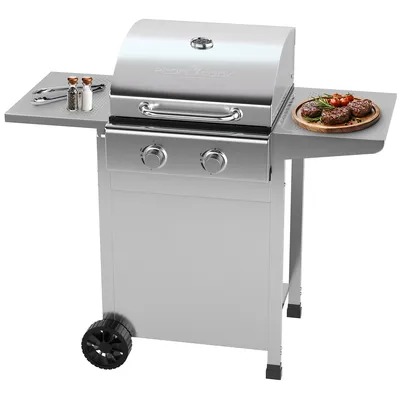 Produktbild von ProfiCook Gasgrill bis zu 350°C | Grillroste aus Gusseisen | inkl. Gasdruckminderer und Schlauch | 2 Brenner | Gas Grill | 2 Ablagen | PC GG 1309