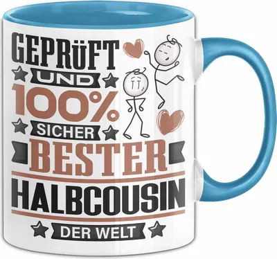 Produktbild von Halbcousin Geschenk Lustiger Spruch für Halbcousin Geschenkidee Bester Halbcousin Der Welt (Blau)