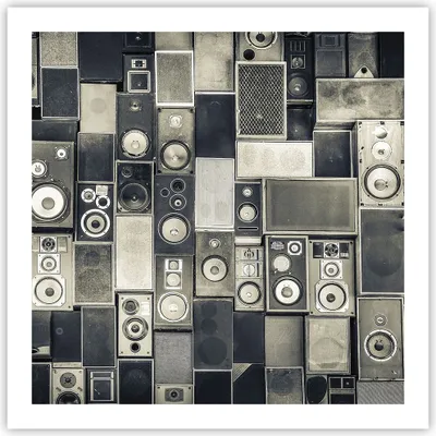 Produktbild von Poster - Poster ohne Rahmen - Abstraktion Lautsprecher Grafik - 60x60 cm - Wand Bild - Wanddeko - Wandbilder - Kunstposter - Wandposter - Bilder - Kunstdruck - Wandbild - P2XAC60x60-4163