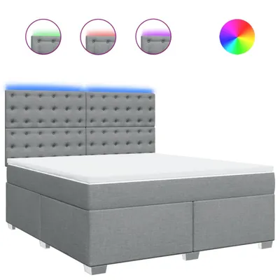 Produktbild von vidaXL Boxspringbett mit Matratze Hellgrau 180x200 cm Stoff