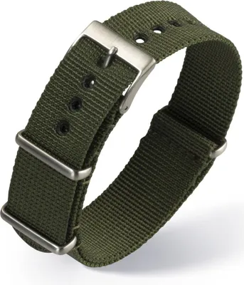Produktbild von Minott Natoband 20mm Nylon grün Metallschlaufe gleichlaufend