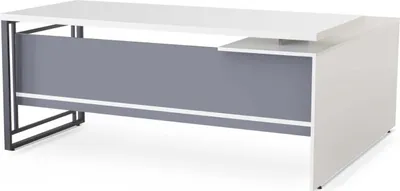 Produktbild von Weißer Bürotisch Arbeitszimmer Holz L-Form Eckschreibtisch Laptoptisch