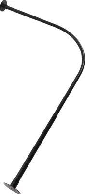 Image de Barre de douche - Barre de douche d'angle en L - Acier inoxydable - Télescopique 75-95 × 90-130 cm - Ø 2,5 cm - Sans perçage - Noir