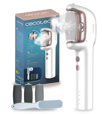 Zdjęcie produktu dla Elektryczny pilnik do stóp Cecotec SkinCare Steam Silky z funkcją parową, akumulatorem, 3 nakładkami, wodoodpornością IPX7 i 3...