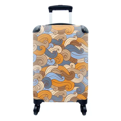 Produktbild von MuchoWow® Koffer Handgepäck Trolley Rollkoffer Kleine Reisekoffer mit 4 Rollen - Vintage - Japanisch - Muster - Cabin Size < 55x40x23 cm & 55x40x20 cm - Fotokoffer - Kabinenkoffer - Boardgepäck - Reise-Box - Reisekoffer - Reisegepäck - Koffer mit Bild - Trolley für Kinder