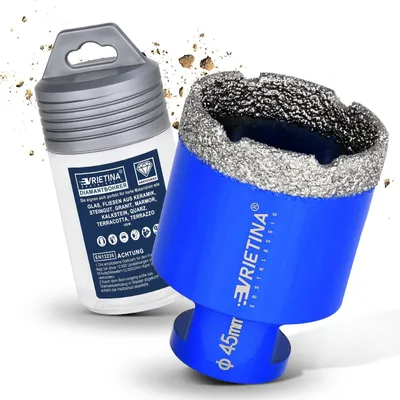 Zdjęcie produktu dla Wiertło diamentowe do płytek 45 mm M14 Wiertło diamentowe Wiertło do szkła Wiertło mokre/suche do szlifierki kątowej, diamentowa wycinarka do płytek gresowych