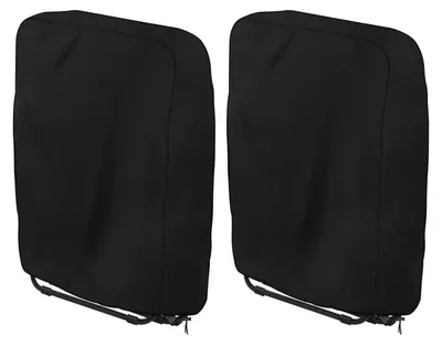Image de Housse de protection pour chaises pliantes, lot de 2, imperméable, résistante au vent, anti-UV, en Oxford 420D, dimensions 110 x 71 cm, couleur noire