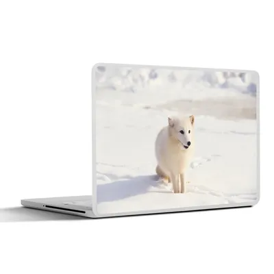 Produktbild von MuchoWow® Laptop Aufkleber Sticker Cover Fuchs - Schnee - Weiß 32.5x23.5 cm - Sticker für Laptop - Selbstklebend