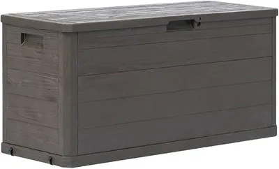 Imagen del producto de Caja de almacenamiento para jardín, caja para cojines, caja para exteriores, caja de 280 litros, color marrón