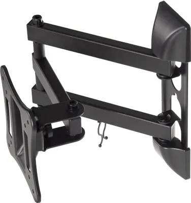 A black TV monitor wall mount is shown against a white background.