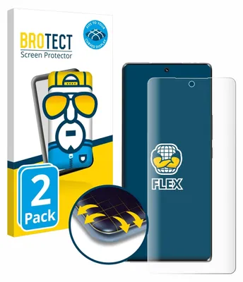 Product packaging and a screen protector on a phone.