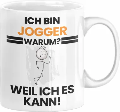 Produktbild von Jogger Geschenk Tasse Lustiger Spruch Ich Bin Jogger Warum Weil Ich Es Kann Geschenkidee Bester Jogger Geburtstag Kaffee-Becher (Weiß)