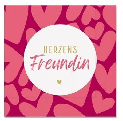 Produktbild von 20 Servietten Herzen 33x33cm Herzen Liebe Muster Freundin Freundschaft Kreis Mädelsabend