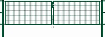 Produktbild von Alberts Doppeltor Flexo mit Zubehör, zum Einbetonieren, grün, Breite 400 cm, Höhe 100 cm