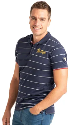 Produktbild von Privata Kurzarm-Poloshirt aus Baumwolle für Herren mit gestickten Streifen PRI2640