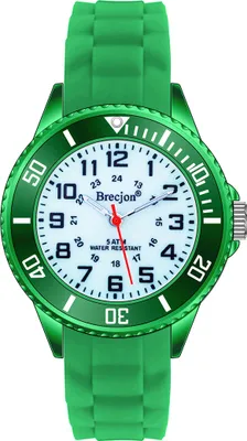 Produktbild von Brecjon Lernuhr Armbanduhr Jungen Mädchen wasserdicht Silikonuhr grün 2302