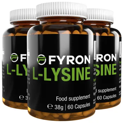 Immagine prodotto di Fyron L-lisina - 180 capsule (3 confezioni da 60 capsule), confezione da 3