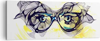 Produktbild von Bild auf Leinwand - Leinwandbild - Person Auge Schatten Dekoration - 140x50cm - Wand Bild - Wanddeko - Leinwanddruck - Bilder - Kunstdruck - Leinwand bilder - Wandkunst - AB140x50-3028