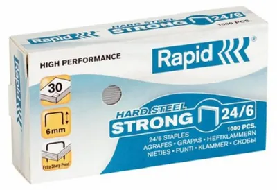 Image de Rapid - Staples 24/6 acier Strong 1000st | Boîte de 1000 pièces
