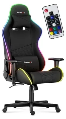Image de Huzaro Force 6.2 | RGB LED éclairage chaise de jeu chaise de bureau chaise de bureau gamer appui-tête appui lombaire | peut supporter jusqu'à 130 kg | noir