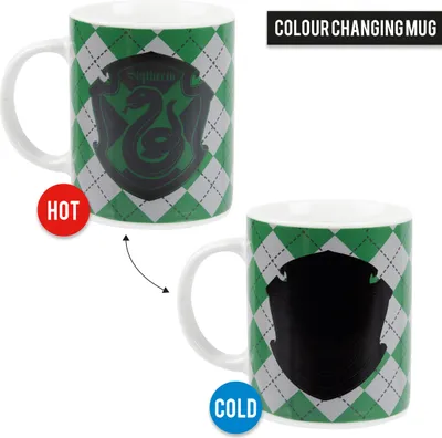 Produktbild von Harry Potter Zaubertasse - Slytherin Kaffeetasse Becher Kaffeebecher Tasse aus Porzellan Farbwechseltasse 320 ml