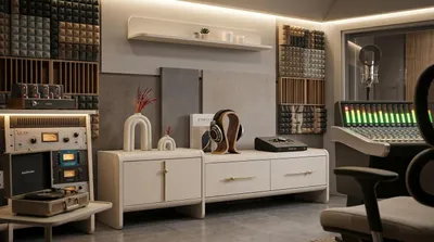 Immagine prodotto di Mobile contenitore, scaffale, soggiorno, stile moderno, colore beige, nuovo, pratico