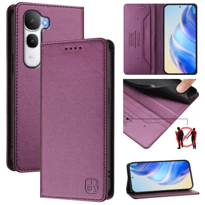 Immagine prodotto di Custodia in pelle per vivo Y400 4G, flip case con slot per carte, portafoglio e supporto Viola