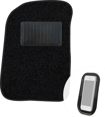 Produktbild von moto-MOLTICO Fahrer Fußmatte Auto Velours Fahrerseite Autoteppiche Schwarz Fahrermatte 1-teilig passend für Renault 19 1991-1997