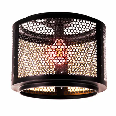 Produktbild von Smart LED Deckenlampe Schlafzimmerleuchte, Gitterschirm gold schwarz