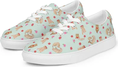 Produktbild von Mr. & Mrs. Panda Sneaker Damen Otter Herz Größe 40 - Türkis - Geschenk, Jahrestag, Turnschuhe, Liebe, Damenschuhe, Sportschuhe, Stoffschuhe, Halbschuhe