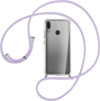 Produktbild von Handykette Backcover-Schutzhülle mit Band (Metall silberfarben) für Motorola Moto E6 Plus - violett