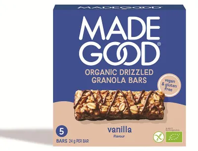 BATONIKI GRANOLA CRUNCHY SMAK WANILIA BEZGLUTENOWE BIO (5 x 24 g) 120 g - MADEGOOD
