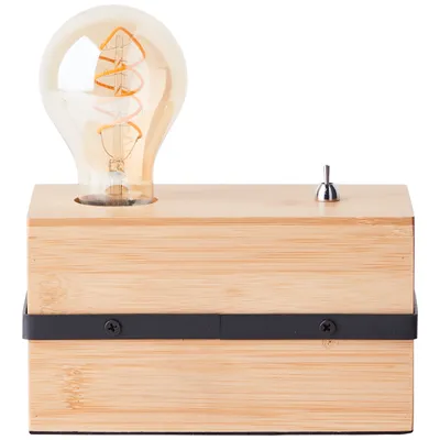 Produktbild von BRILLIANT minimalistische Tischleuchte BENNY | Tischlampe mit Schalter direkt an der Leuchte | 1x E27 Fassung max. 40W | Metall/Bambus