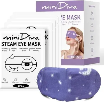 Obrázok produktu pre Hrejivá parná maska na oči pre suché oči - balenie 10 relaxačných masiek na spanie (levanduľa)