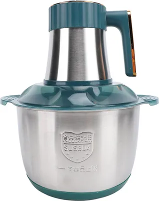 Imagen del producto de Picadora de carne eléctrica de 500W, 5L, acero inoxidable, multifunción. Procesador de alimentos para carne, verduras, frutas y frutos secos. Enchufe verde para la Unión Europea, 220V
