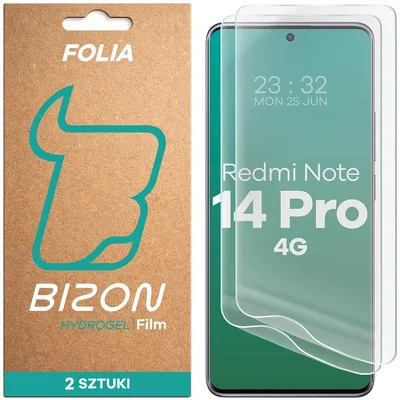 Produktbild von Hydrogel Folie für den Bildschirm für Xiaomi Redmi Note 14 Pro 4G, Bizon Glass Hydrogel Front Duo, 2 Stück
