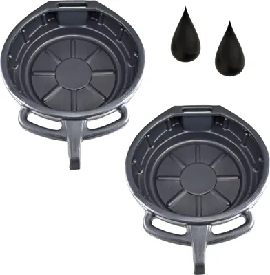 Produktbild von Ölablasswanne Ölwanne 16l Set 2 Stück, Spritzwassergeschützte Tragbare Ölauffangwanne mit Ausgießer und Halterungen, Motoröl-Tropfauffangwanne Öl