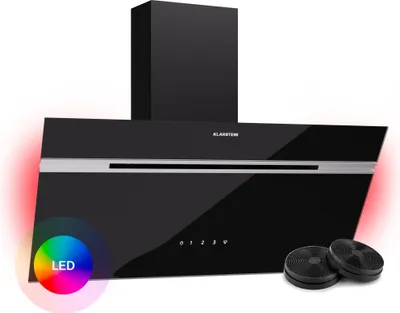 Image de Klarstein Alina Hotte Aspirante - Hotte Décorative 80 cm, 600 m³/h, Classe A, Éclairage LED, 69 dB, Mode Évacuation & Recirculation, Noire