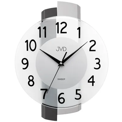 Produktbild von JVD NS19043.1 Wanduhr Quarz analog silbern leise ohne Ticken