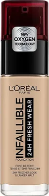 Produktbild von L’Oréal Paris Make-Up Designer Ineutralfaillible Founeutraldationeutral 145 BeigeRose/Ros, Pumpenflasche, Flüssigkeit, Beige, Rose Beige, Mittel, Kühl