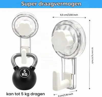 Produktbild von Haftklemmen mit starker Klebkraft für Handtuchhalterungen – Ohne Bohren – Saugnapf – Extra stark – Wiederverwendbar – Transparent – Für Glas – Für Fliesen