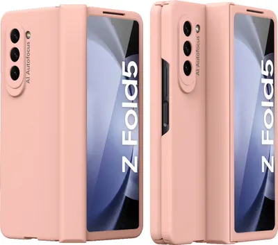 Produktbild von Hülle für Samsung Galaxy Z Fold 5 Scharnierschutz Hartes PC Anti-Kratzer Schutzhülle mit Displayschutzfolie Pink