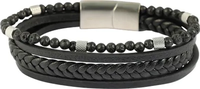 Produktbild von "Nante" Armband aus Kunstleder mit Naturstein (Feuersetin), VE-4