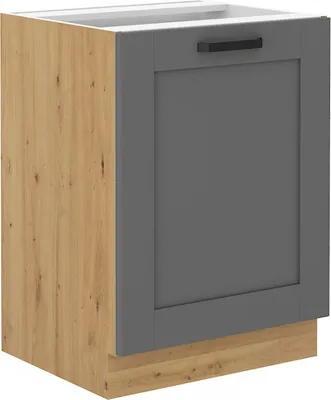 Produktbild von Eintüriger Unterschrank LAILI – Breite 60 cm, Grau / Eiche Artisan