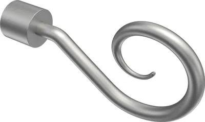 Produktbild von Interdeco Endstücke / Zierabschlüsse für Gardinenstangen mit 16/13 mm Ø Silbergrau, Typ Helix (Spirale), Pack. 2 Stück