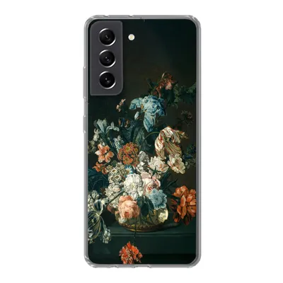 Produktbild von MuchoWow® Handyhülle Schutzhülle Hülle für Samsung Galaxy S21 FE Stilleben mit Blumen - Alte Meister - Kunst Silikon Softcase Handy Hülle - Mobiltelefonhülle