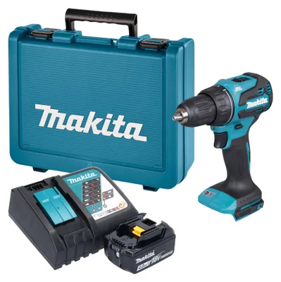 Image de Perceuse-visseuse sans fil Makita DDF 490 RM1E 18 V 65 Nm sans balais + 1 batterie 4,0 Ah + chargeur + mallette